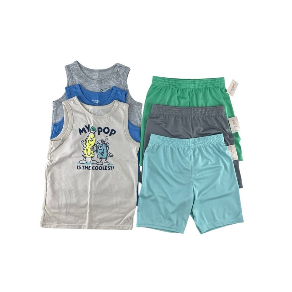 Toddler Boys Tank Tops & Shorts 6-Piece Bundle Size 5T